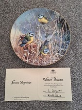 Winter Bluetit Coalport Bird Collectors Plate Frosty Mornings Series Certificate