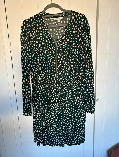 Apricot green white polka dot - green/white,