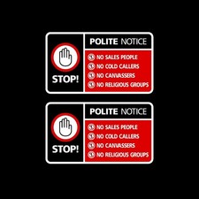 2x Stop Cold Calling Door
