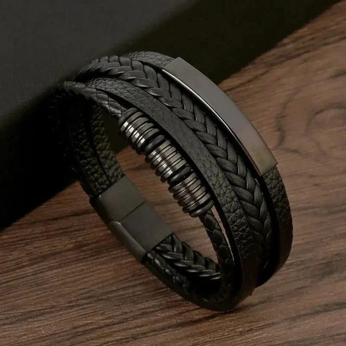 Stylish men leather bracelet - stylish,
