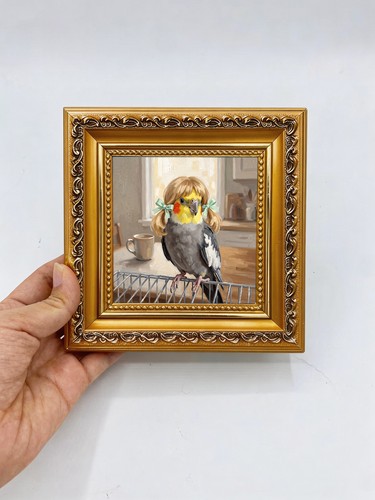 Cockatiel bird portrait - portrait, custom