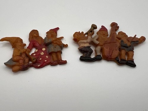 Pair vintage celluloid gnome - celluloid,