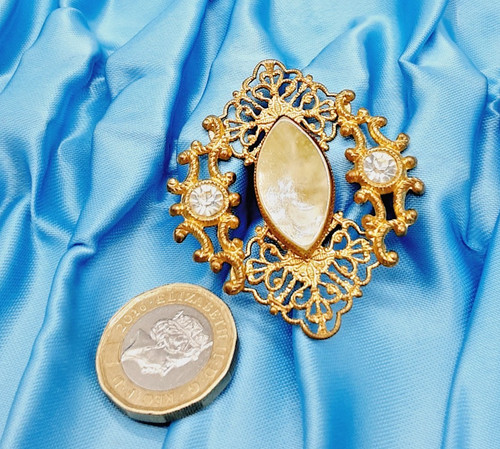 Vintage gilt metal diamante - metal,,