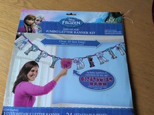 FROZEN BIRTHDAY BANNER. JUMBO LETTER BANNER KIT. COMPLETE WITH AGE NUMBERS. GIRL