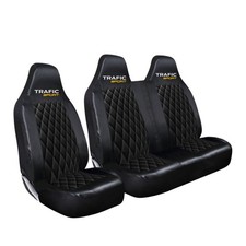RENAULT TRAFIC SPORT Black Custom Van SEAT COVERS 100% WATERPROOF HEAVY DUTY