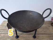 Original Indian Fire Bowl 28cm Diameter  Kadai with new stand. Antique Genuine 