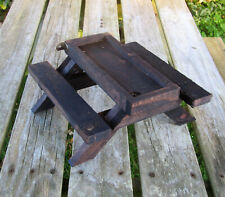 Picnic Table, Bench, Squirrel or Bird Feeder. Wooden Brown Rustic finish. Sturdy