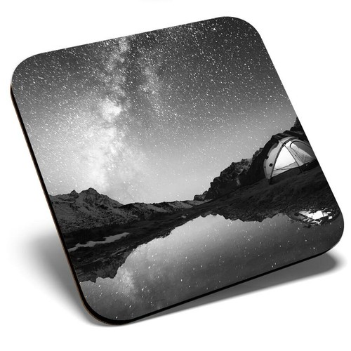 Square single coaster - coaster, bw
