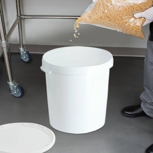 25l white plastic buckets - white,