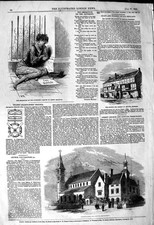 Original Old Antique Print