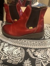Fly London Red Boots Size UK 13 EU 32