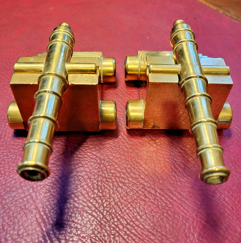 Pair vintage heavy brass - pair,