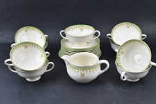 Royal Doulton Tivoli Green Filigree Pattern Gold Gilt Vintage Dinnerware Set