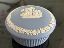 Wedgewood Blue Fluted Side Trinket Box