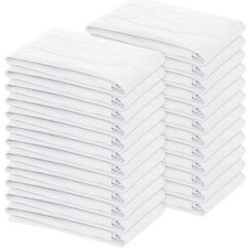 Weave Essentials 24pc Flour Sack Towels – 100% Cotton White Tea Towels