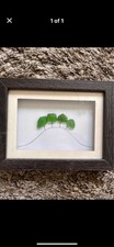 Deep Framed Seaglass Picture In Dark Gray Frame Ready to Hang