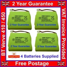 4 x BT Verve 450/410 Quad Cordless Phone Batteries GP 5M702BMX NiMH 2.4v 600mAh