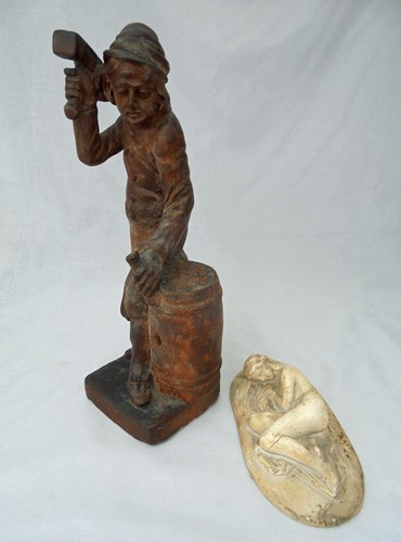 Plaster figure cooper with - plaster,