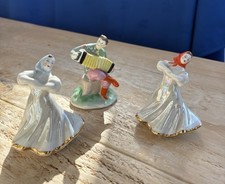 Dulevo 3 pcs Russian Porcelain Figurines Harmonist Musician Dancers Great cond