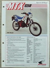 HONDA MTX125R MOTORCYCLE Sales