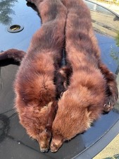 Vintage Real Mink Fur Stole Brown