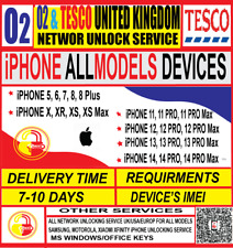 iPhone 13, 13 PRO, 14, 14 Pro, 14 Pro Max | O2 & Tesco Uk unlock code  service