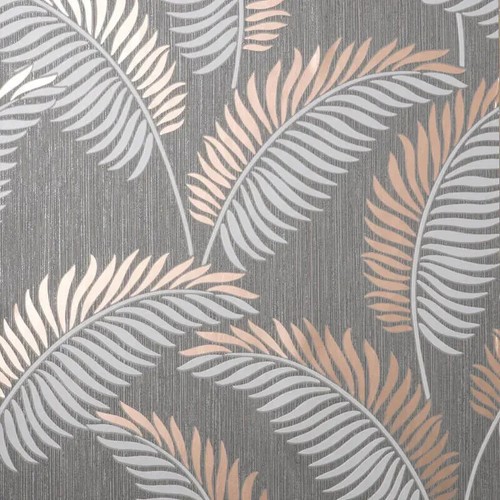 Fine decor cascade leaf - fine, grey