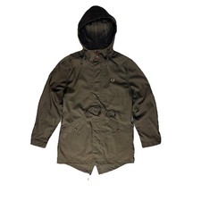 Fred perry hooded Khaki fishtail parka Jacket UNWORN SIZE M