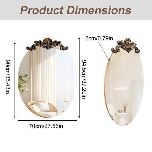 Vintage baroque oval - oval, mirror