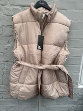Be You BNWT beige Gilet Body warmer Size 16 Puffa Belted £50
