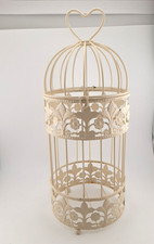 Decorative Shabby Chic Ivory Metal Bird Cage for Home Decor, Wedding Decor
