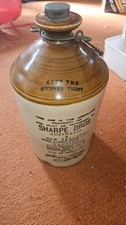 Antique Demijohn Scarce Sharpe Bros Ginger Beer Bottle w/ Handle & Stopper 1929