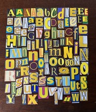 100 Yellow Paper Ransom Letters Scrapbook paper Craft decoupage ephemera journal