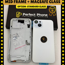For iPhone 15 Plus Housing Replacement Middle Frame With MagSafe Charge Glass
