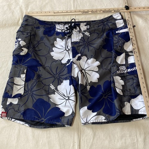 Maui built blue - blue, floral