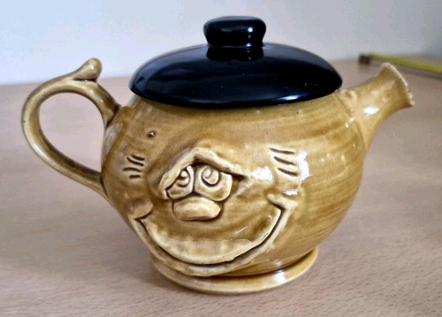 Vintage ugly mug face teapot - vintage,