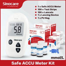 Sinocare Safe Accu Diabetic Aid Test 50/100 Kit Glucometer Blood Glucose Monitor