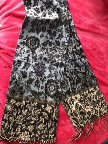Scarf warm blue black - scarf, blue/black
