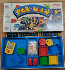 MB Games PAC-MAN Board Game & Fizz Creations Handheld LCD Game Bundle – Retro