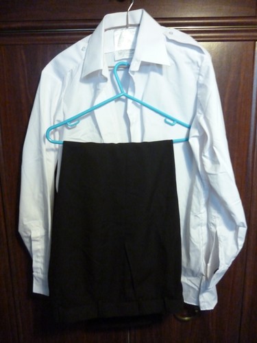 Royal navy white shirt - white, long