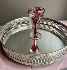 Vintage Silver Plated Mirror Tray 