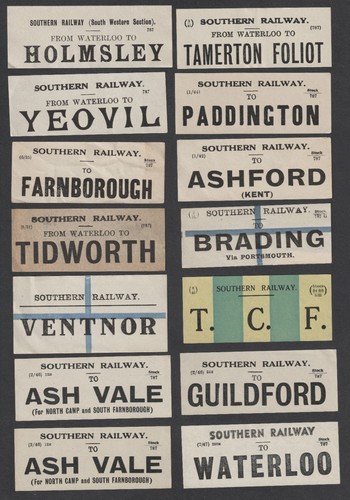 Fourteen old luggage labels - old,