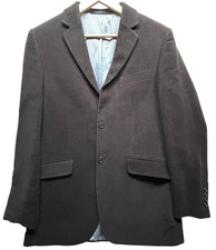 Ben Sherman Brown Velour Blazer Jacket 40R Regular Fit Smart Casual Velvet Look