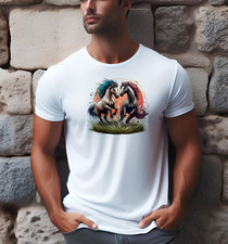 Horse Stallion Foal Mare Saddle Bridle t shirt mens Unisex  Ideal Gift Present