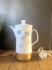 VINTAGE WEDGWOOD ICE ROSE BONE CHINA AUTOMATIC ELECTRIC COFFEE POT PERCOLATOR
