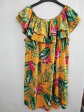 Flamant Rose Ladies Multicoloured Floral Off-Shoulder Polyester Dress Size S/M