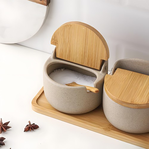 2pcs ceramic seasoning jars - seasoning,