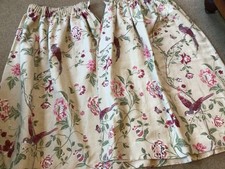 Wide Laura Ashley Linen Blend Lined Summer Palace Curtains. 47” Drop