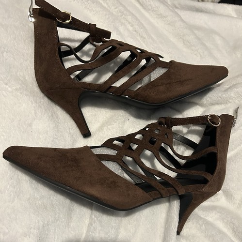 Suede style heeled brown - heeled,