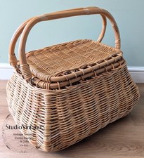 Vintage wicker cane picnic - &,